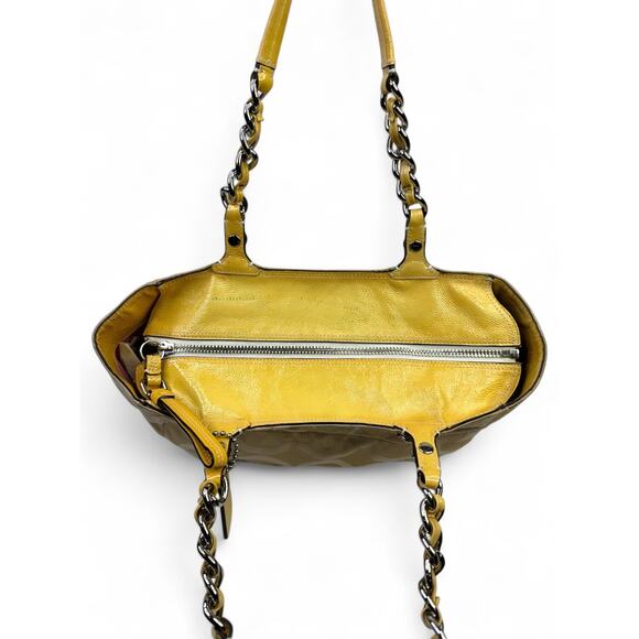 Coach Y2K Madison Tribeca Op Art Gold Sateen & Patent Leather Tote - Picture 12 of 16